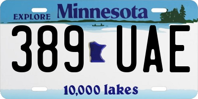 MN license plate 389UAE