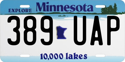 MN license plate 389UAP