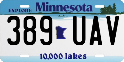 MN license plate 389UAV