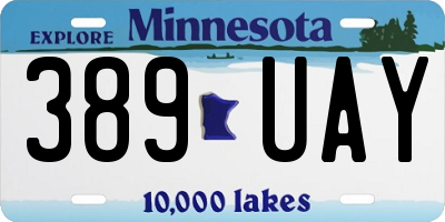 MN license plate 389UAY