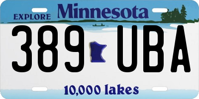 MN license plate 389UBA