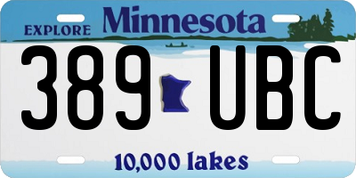 MN license plate 389UBC