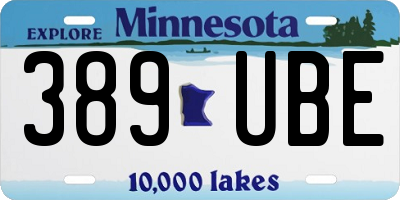 MN license plate 389UBE