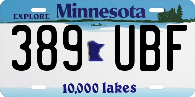 MN license plate 389UBF