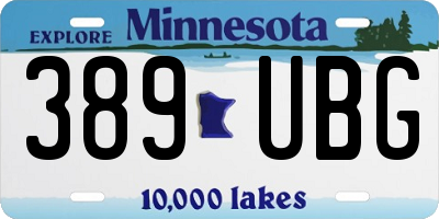 MN license plate 389UBG