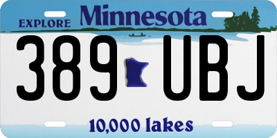 MN license plate 389UBJ
