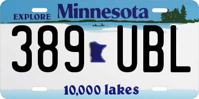 MN license plate 389UBL