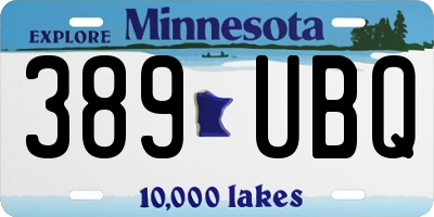 MN license plate 389UBQ
