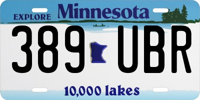 MN license plate 389UBR
