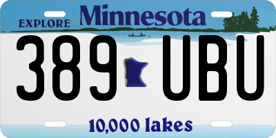 MN license plate 389UBU
