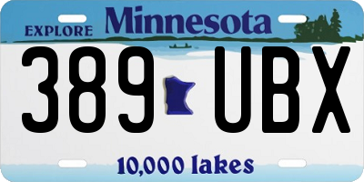 MN license plate 389UBX