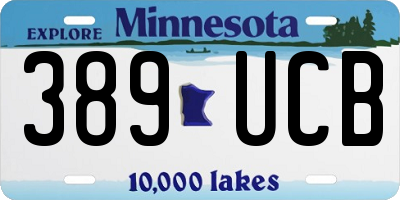 MN license plate 389UCB