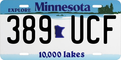 MN license plate 389UCF