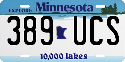 MN license plate 389UCS