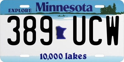 MN license plate 389UCW