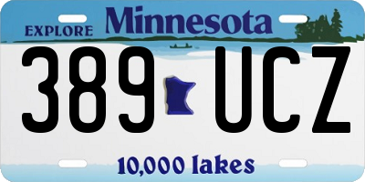 MN license plate 389UCZ