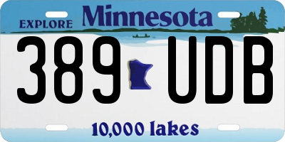 MN license plate 389UDB