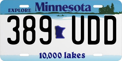 MN license plate 389UDD