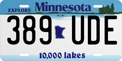 MN license plate 389UDE