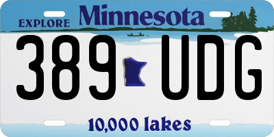 MN license plate 389UDG