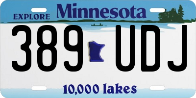MN license plate 389UDJ