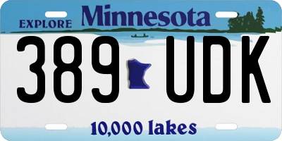 MN license plate 389UDK