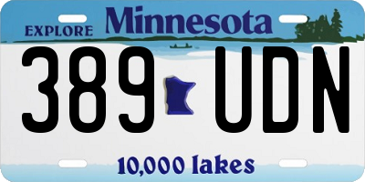 MN license plate 389UDN