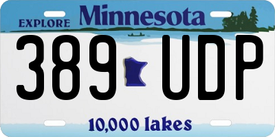 MN license plate 389UDP
