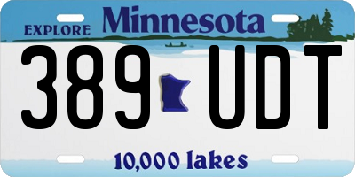 MN license plate 389UDT