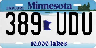 MN license plate 389UDU