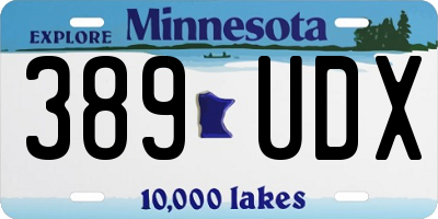 MN license plate 389UDX