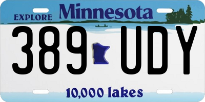 MN license plate 389UDY