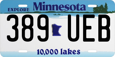 MN license plate 389UEB