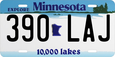 MN license plate 390LAJ