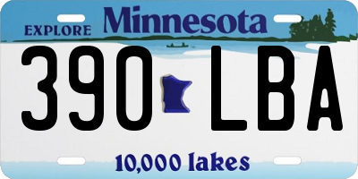 MN license plate 390LBA