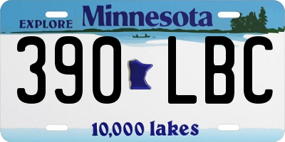MN license plate 390LBC