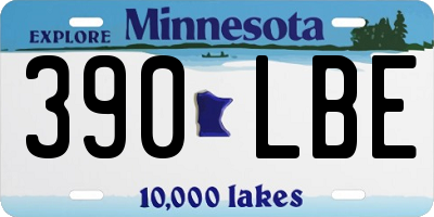 MN license plate 390LBE