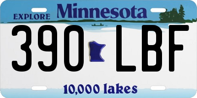 MN license plate 390LBF