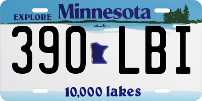 MN license plate 390LBI