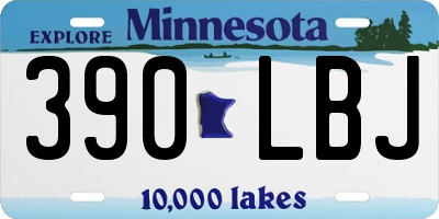 MN license plate 390LBJ