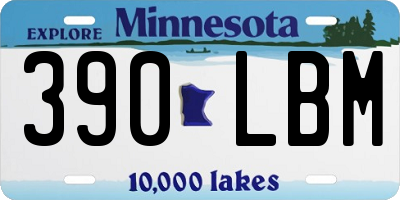 MN license plate 390LBM