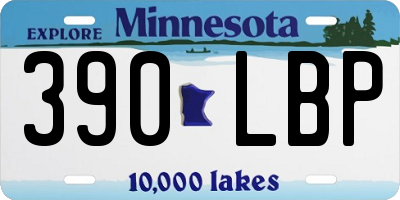 MN license plate 390LBP