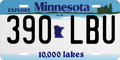 MN license plate 390LBU