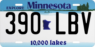 MN license plate 390LBV