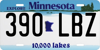 MN license plate 390LBZ