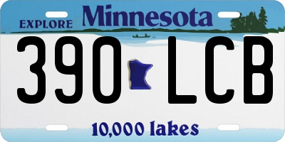 MN license plate 390LCB