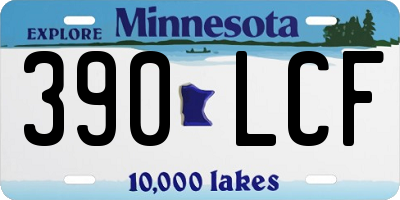 MN license plate 390LCF