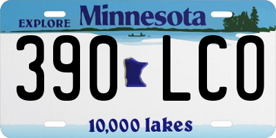 MN license plate 390LCO