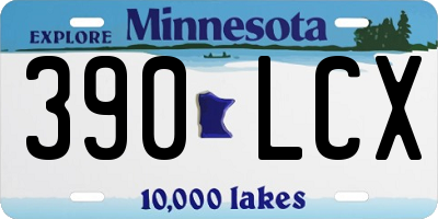 MN license plate 390LCX