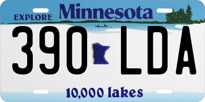 MN license plate 390LDA